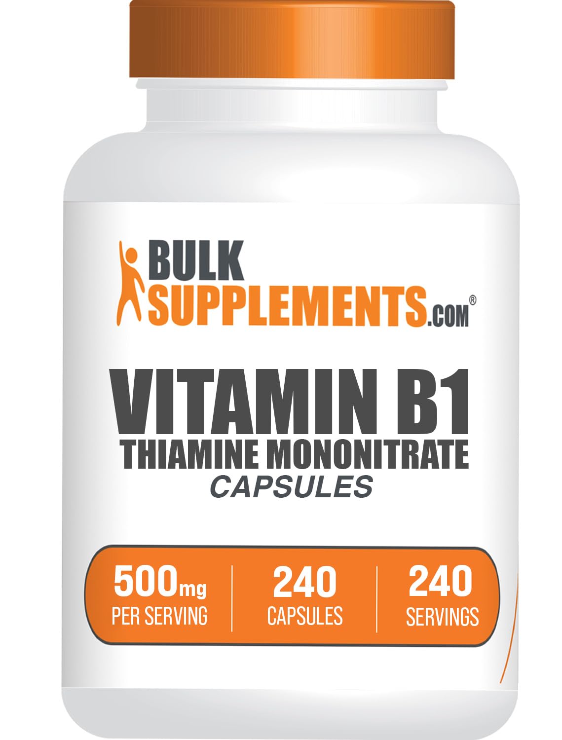 BulkSupplements Thiamine Mononitrate (Vitamin B1) Capsules - 240 Count