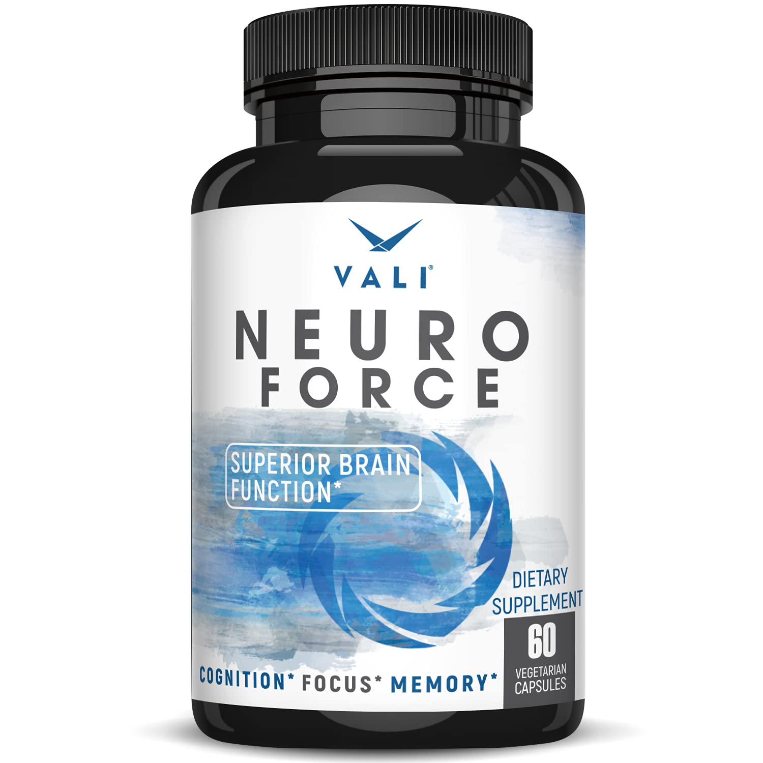 VALI Neuro Force Brain Booster Capsule, 60 Count, Nootropic for Focus, Memory, Clarity & Energy, with Natural Caffeine