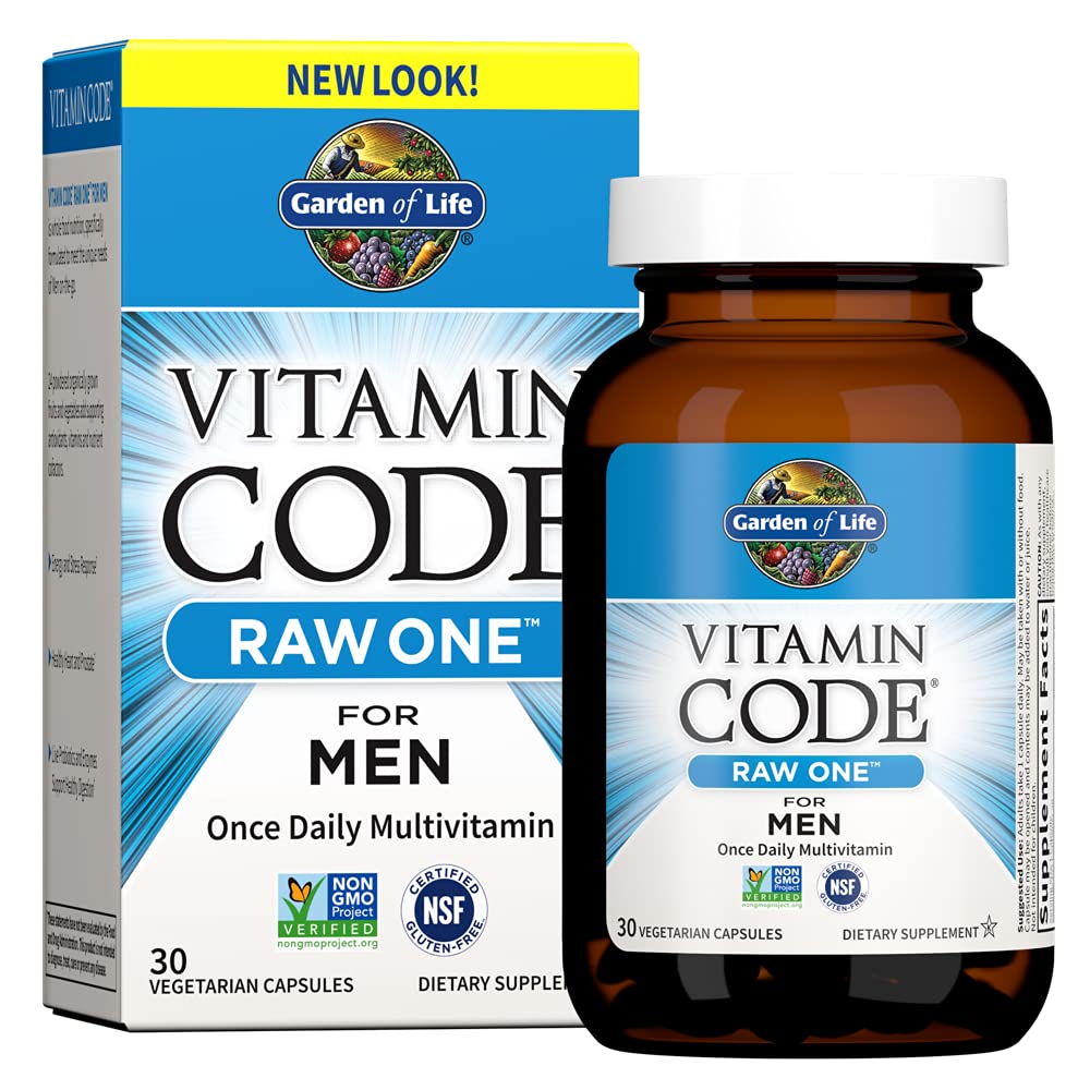 Garden of Life Vitamin Code Raw One for Men Once Daily Multivitamin Capsules, 30 Capsules