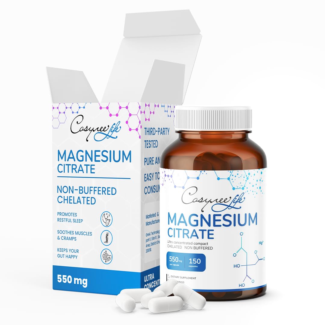 Cosynee Magnesium Citrate 550 mg Capsule, 150 Count