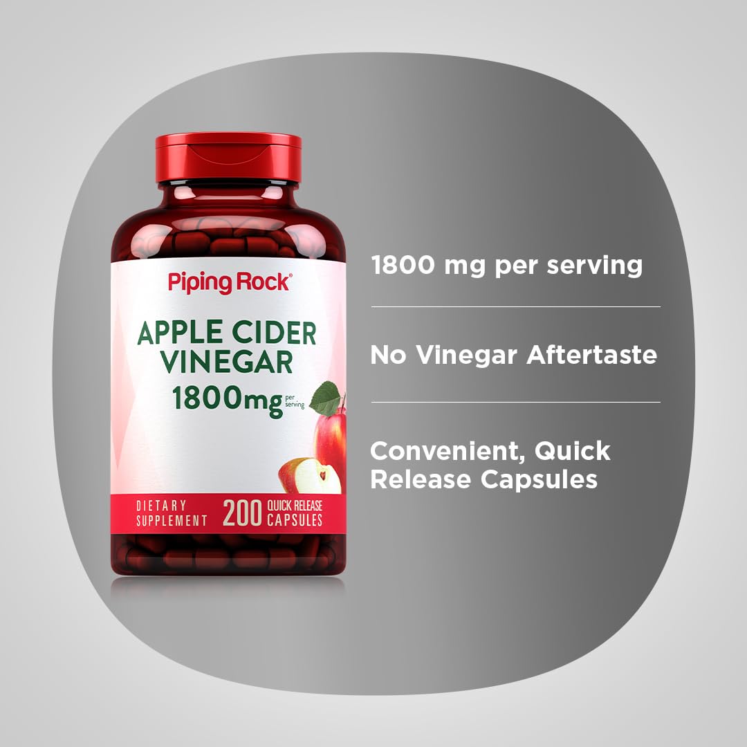 Piping Rock Apple Cider Vinegar Capsules 200 Count