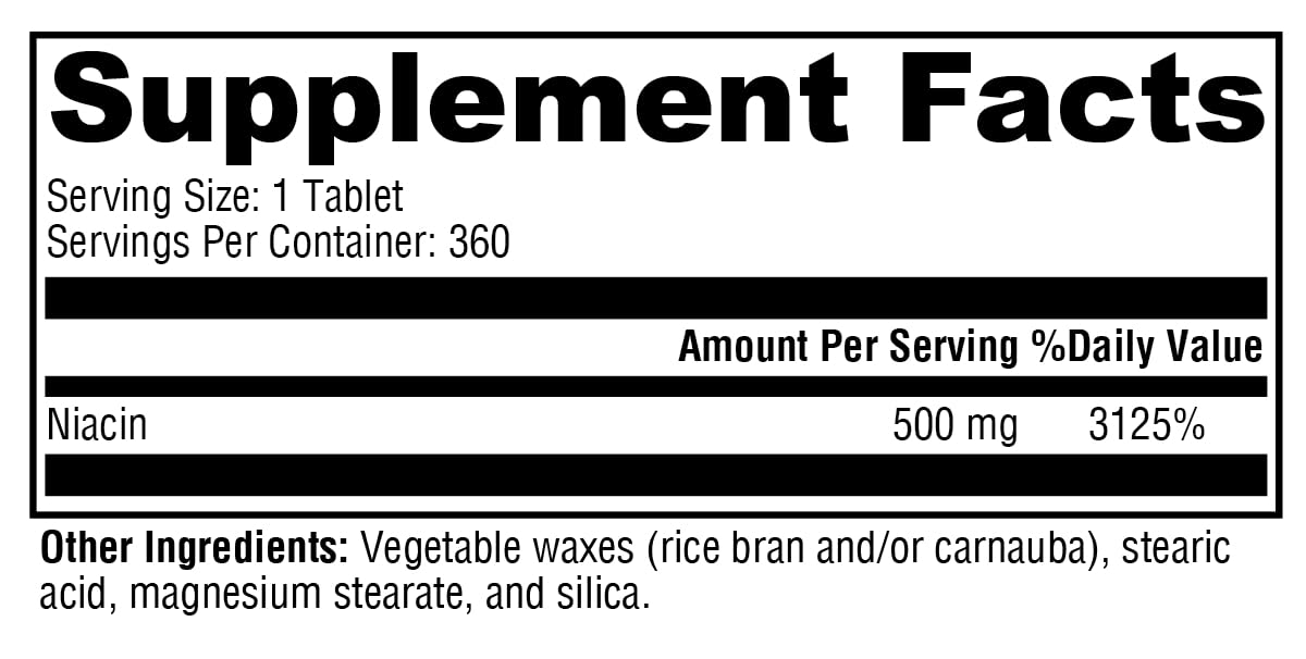 XYMOGEN NiaVasc Sustained-Release 500 mg Niacin, 360 Capsules