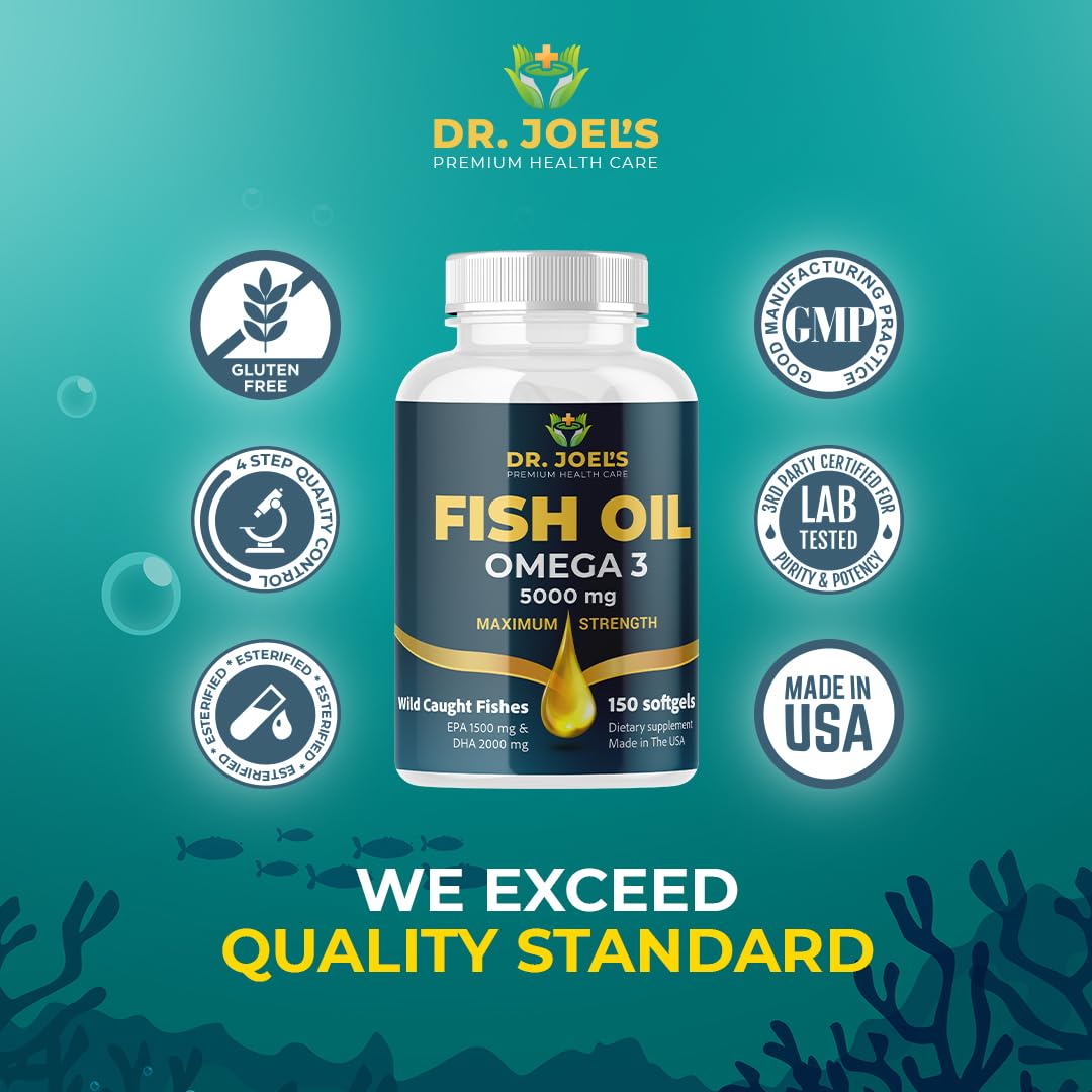 Dr. JOEL'S Fish Oil Omega 3 Capsule, 180 Count