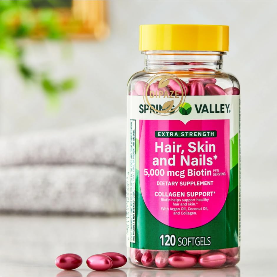 Generic Hair, Skin & Nails Dietary Supplement Biotin 5000 mcg Capsules, 120 Count
