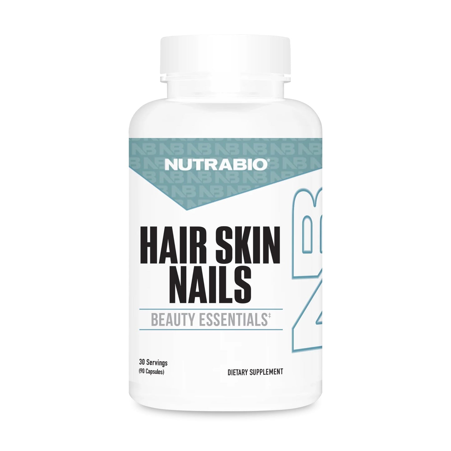 NutraBio Hair Skin Nails Vitamins Capsules 90 Count