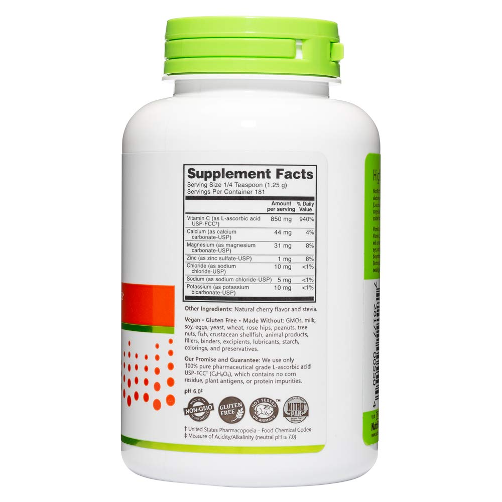 NutriBiotic Cherry Electro-C Vitamin C & Electrolyte Powder, 8 oz