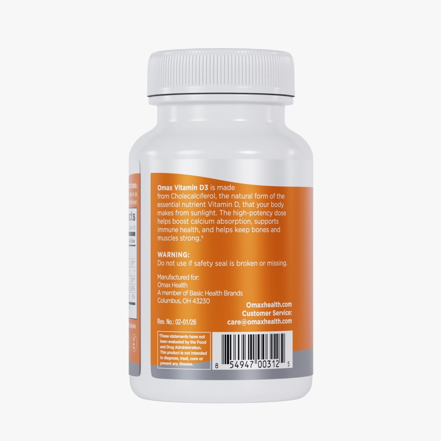 Omax3 High-Potency Vitamin D3 5,000 IU (125 mcg), 180 Softgels