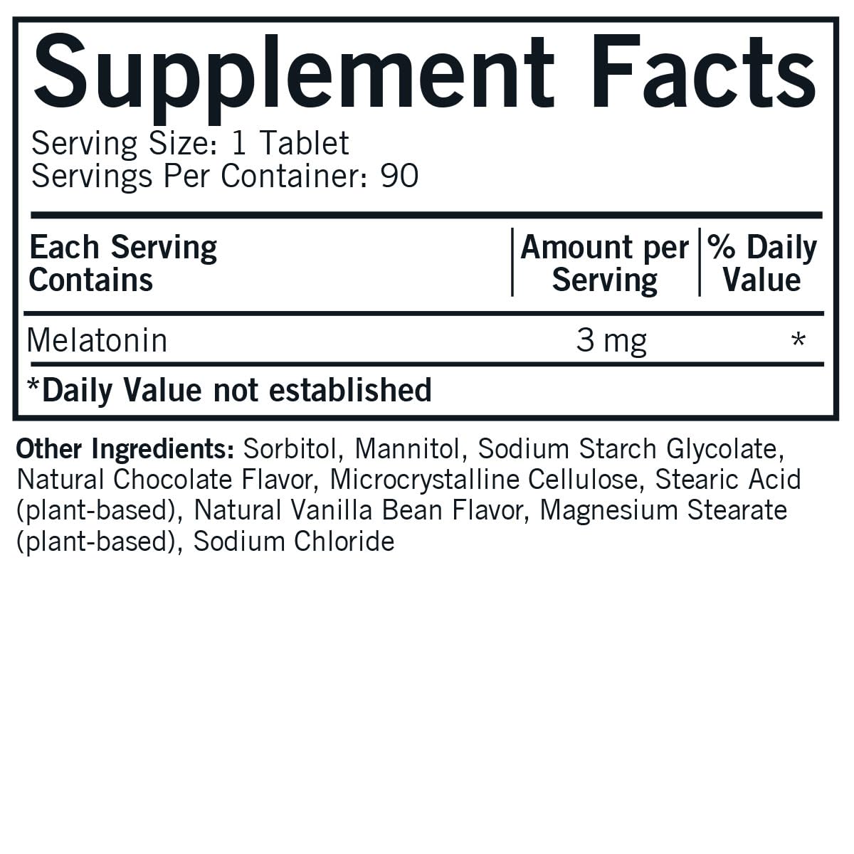 Kirkman Children’s Chewable Melatonin 3 mg Chocolate Tablets 90 Count