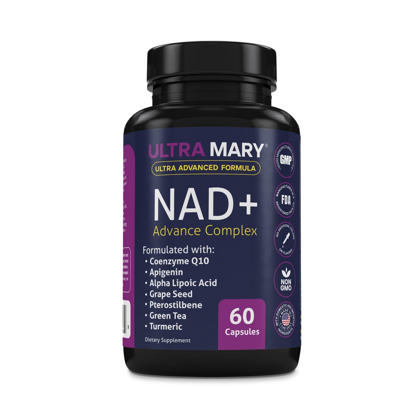 ULTRA MARY NAD+ Resveratrol Supplement Capsule 60 Count