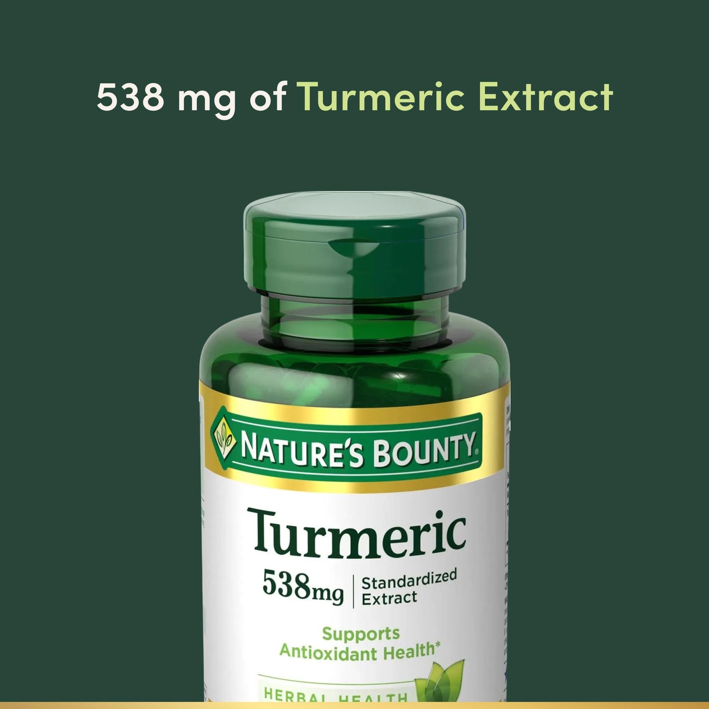Nature's Bounty Turmeric Pills & Herbal Health Supplement Capsule, 45 Count