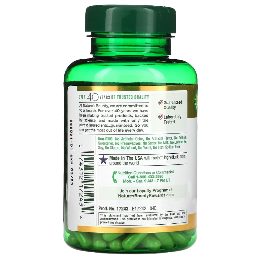 Nature's Bounty Ginkgo Biloba 60mg Capsules 600 Capsules