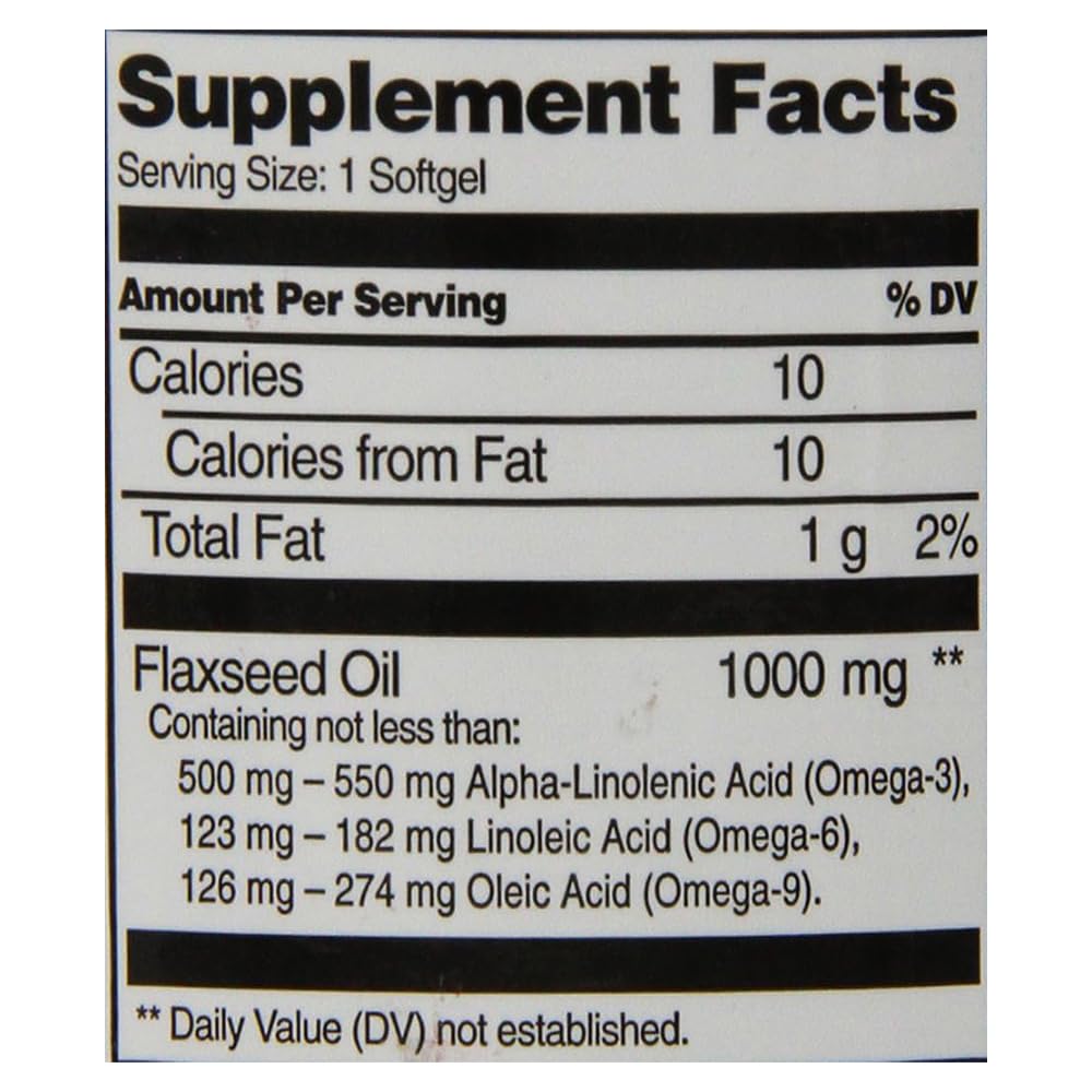 21st Century Flaxseed Oil 1000 mg Softgels, 120 Count