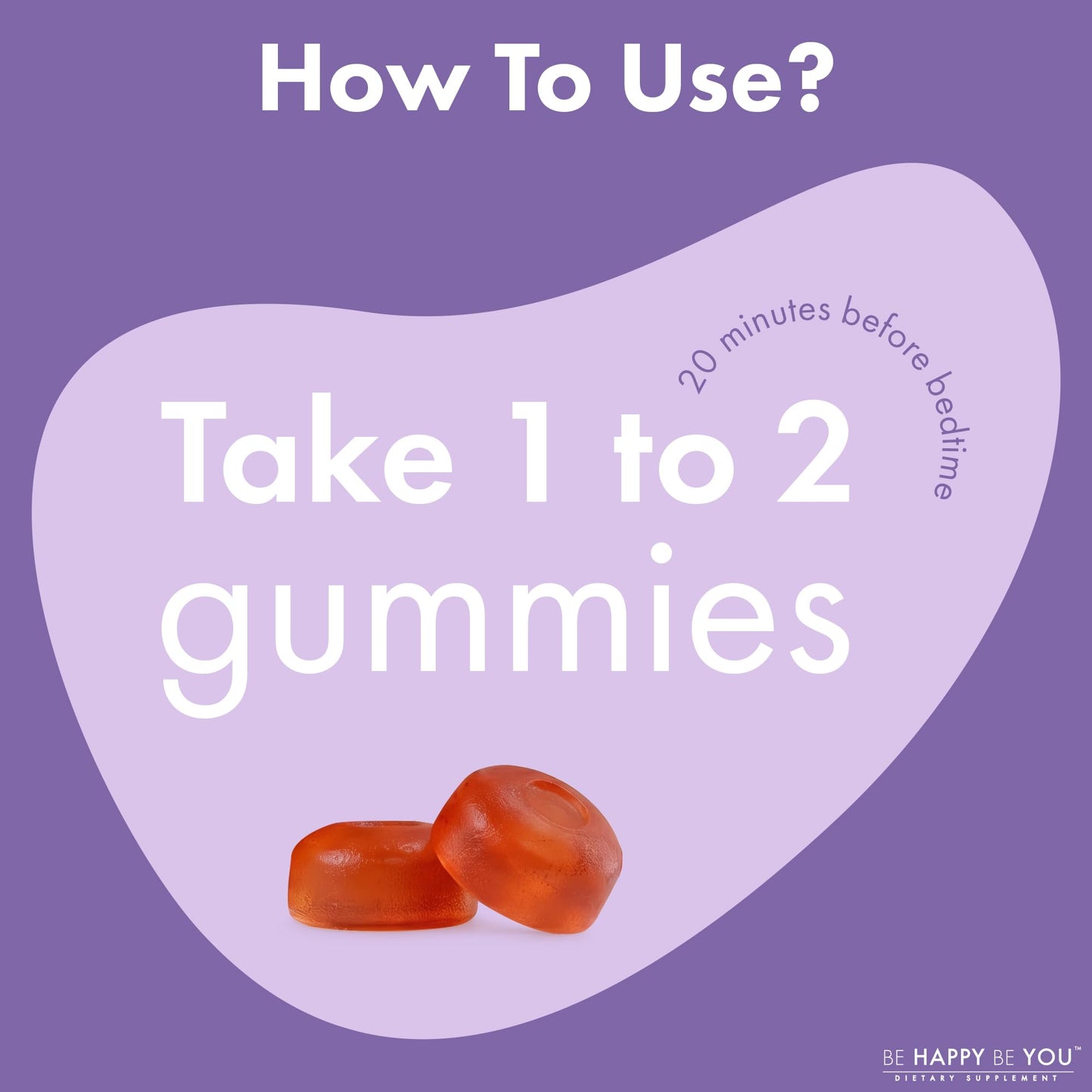 Be Happy Be You Melatonin Gummies 5mg with Vitamin B6, Raspberry Flavor, 90 Count