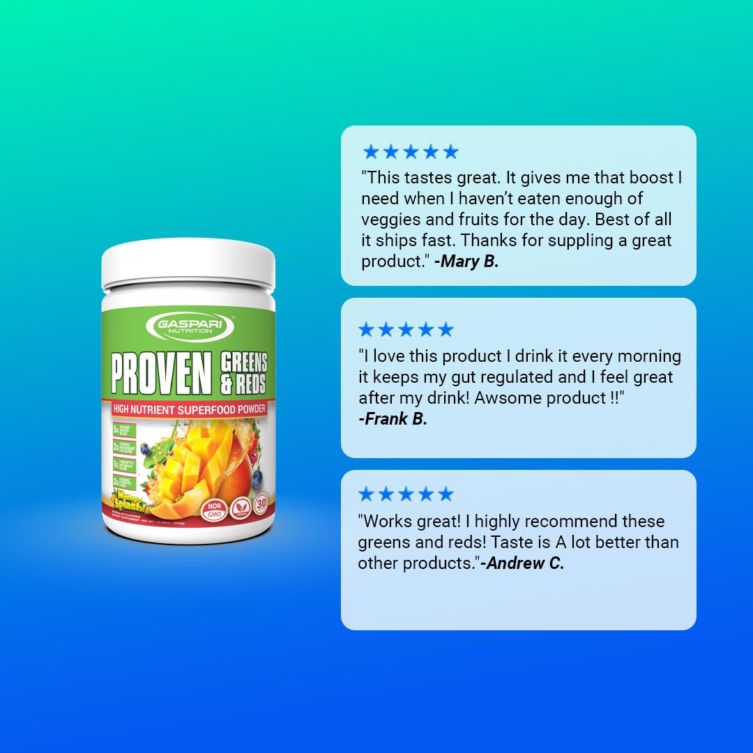 Gaspari Nutrition Greens and Reds: Organic Superfood Powder 12.69 Ounce