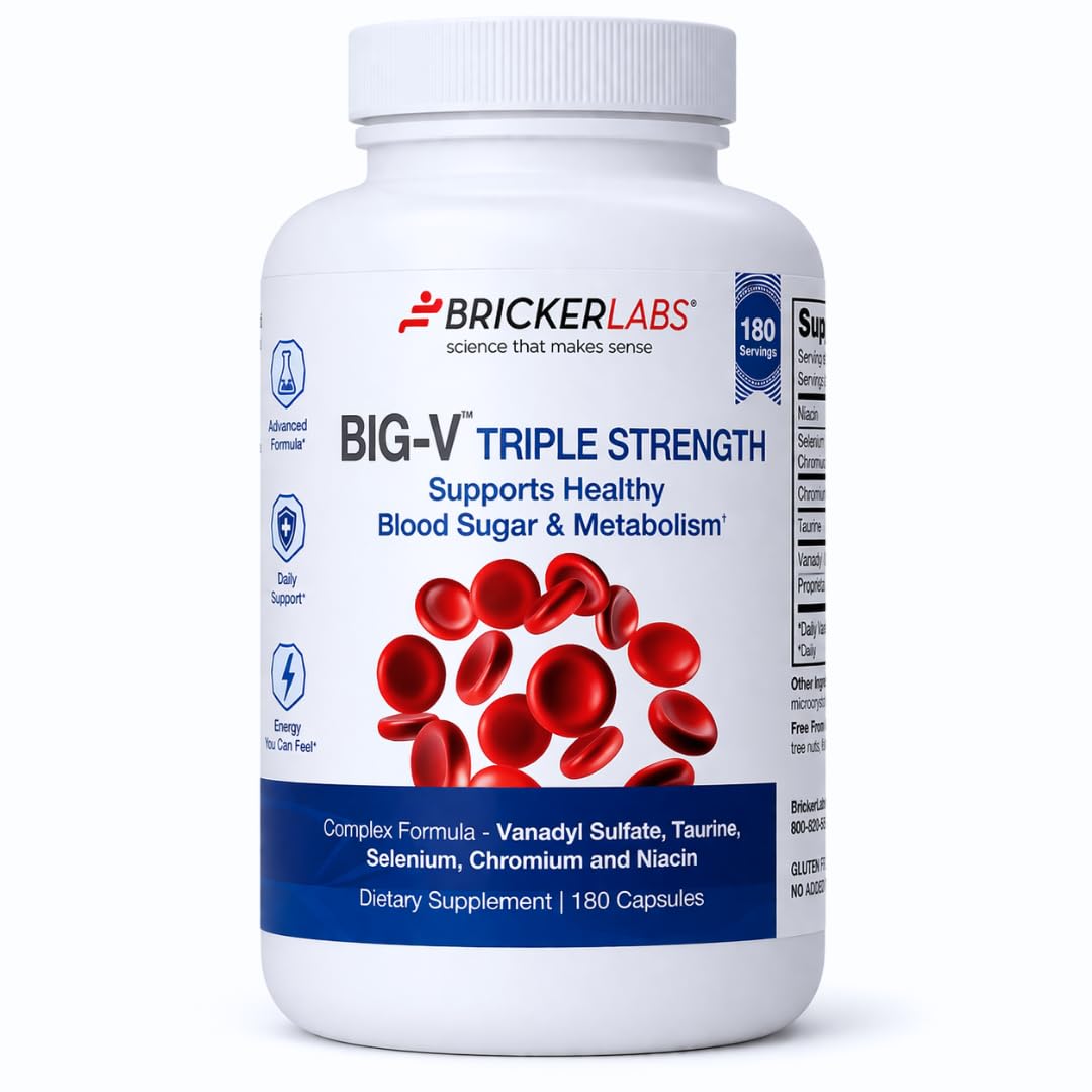 Bricker Labs Big-V Triple Strength Vanadyl Supplement Capsule, 180 Count