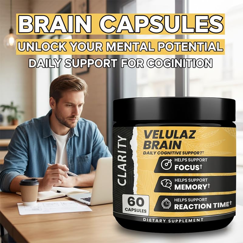 velulaz Brain Clarity Multi-Plant Blend Capsules, 60 Count