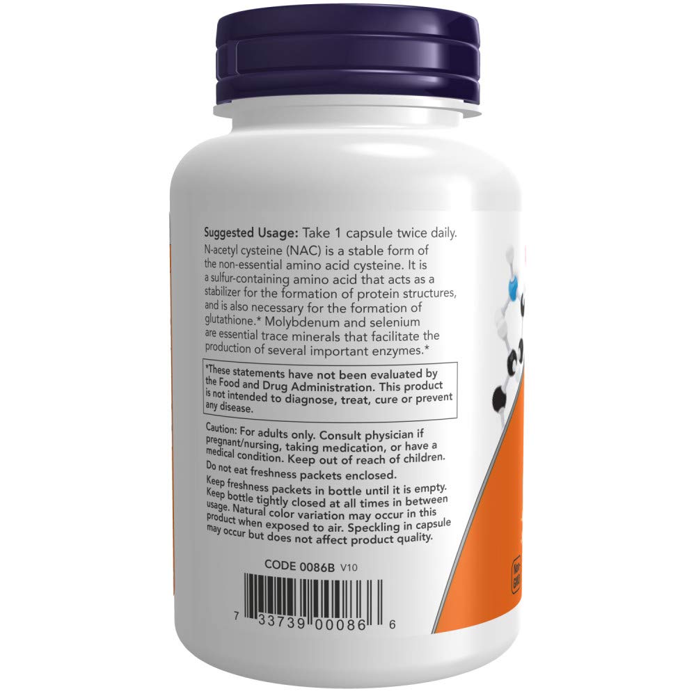 NOW Foods N-Acetyl Cysteine 600mg Capsule, 500 Capsules