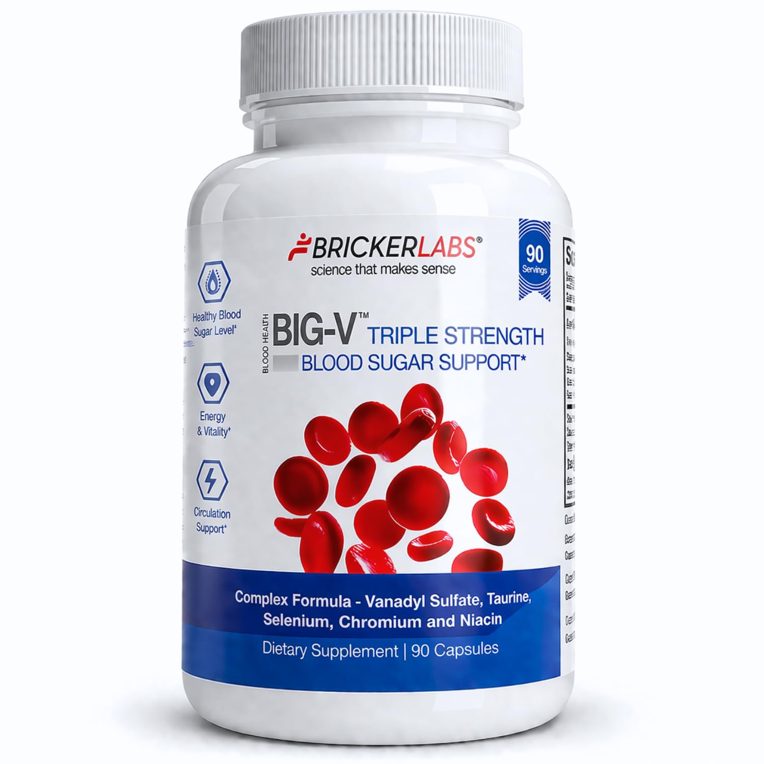 Bricker Labs Big-V Triple Strength Vanadyl Supplement Capsules 90 ct
