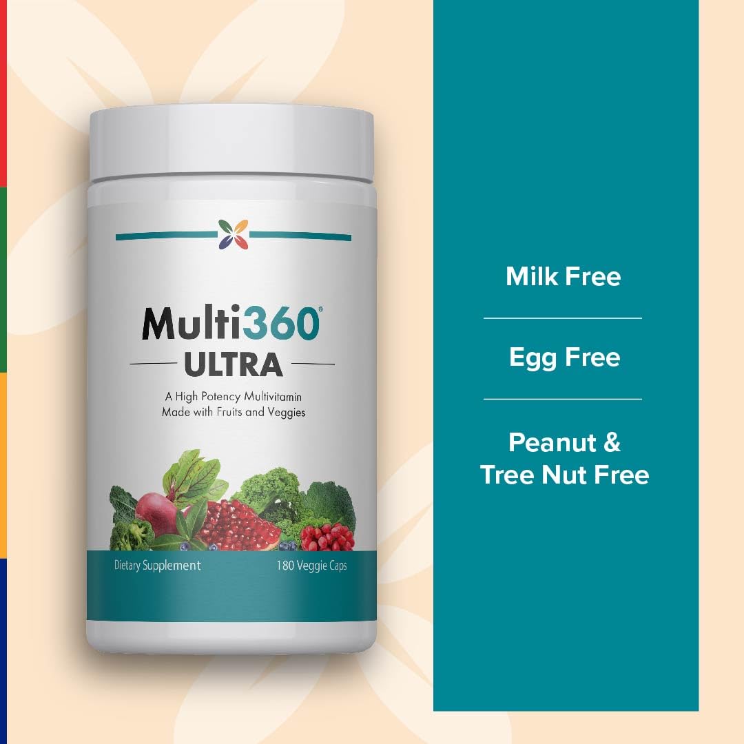 Stop Aging Now Multi360 Multivitamin Supplement with Fruits & Veggies, 180 Capsules