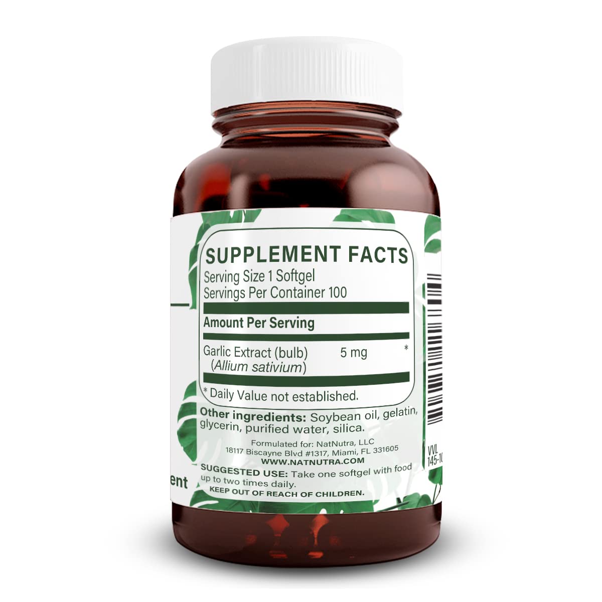 Natural Nutra Odorless Garlic Oil Softgels 500mg, 100 Softgels