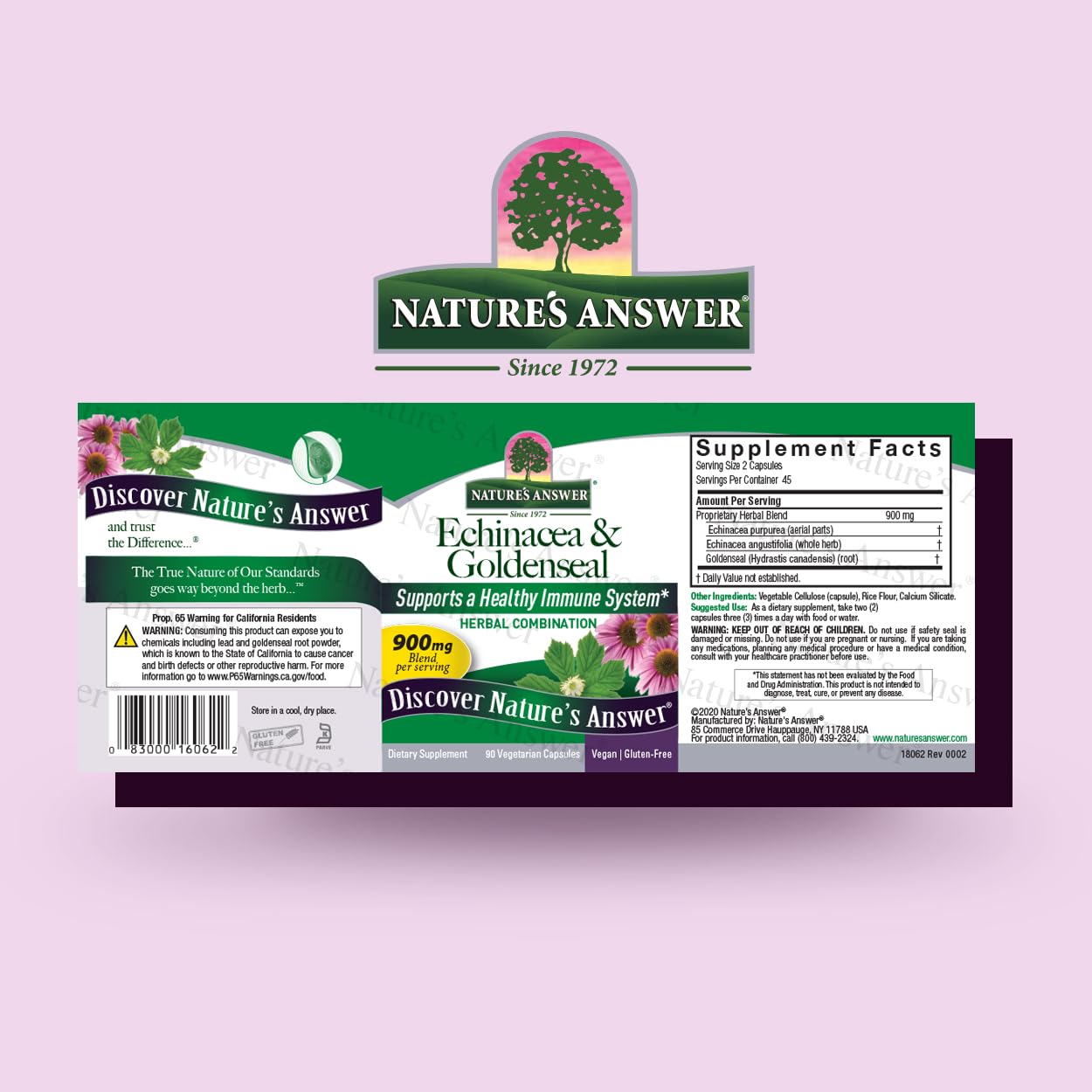 Nature's Answer Echinacea & Goldenseal Capsule 90 Count