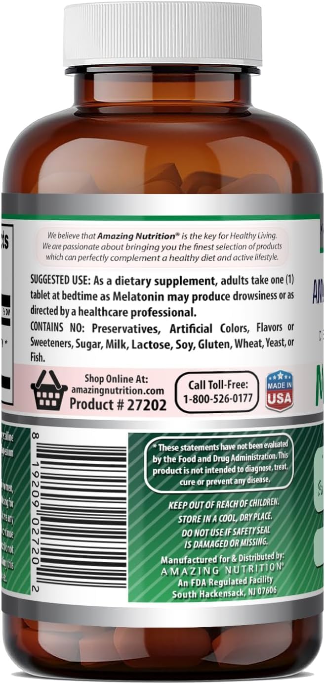 Amazing Nutrition Melatonin 12 mg Per Serving Tablets, 360 Tablets
