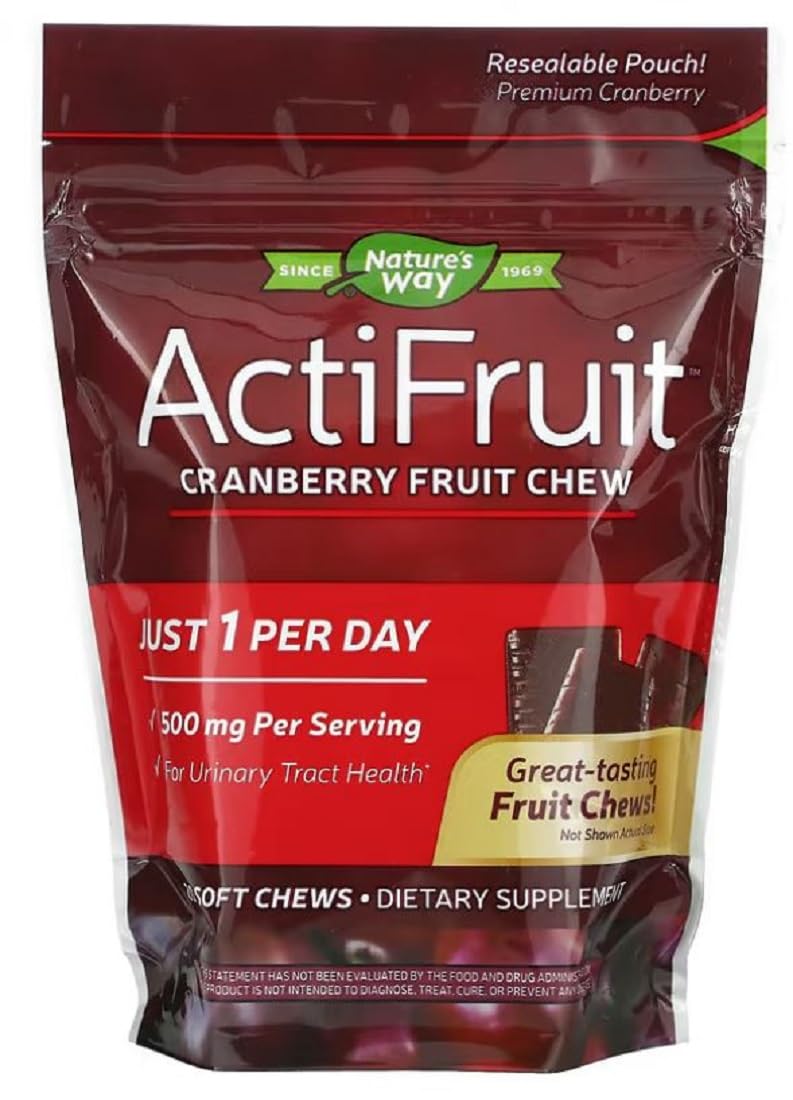 Enzymatic Therapy ActiFruit Cranberry Supplement with Cran-Max Gummies, 20 Count