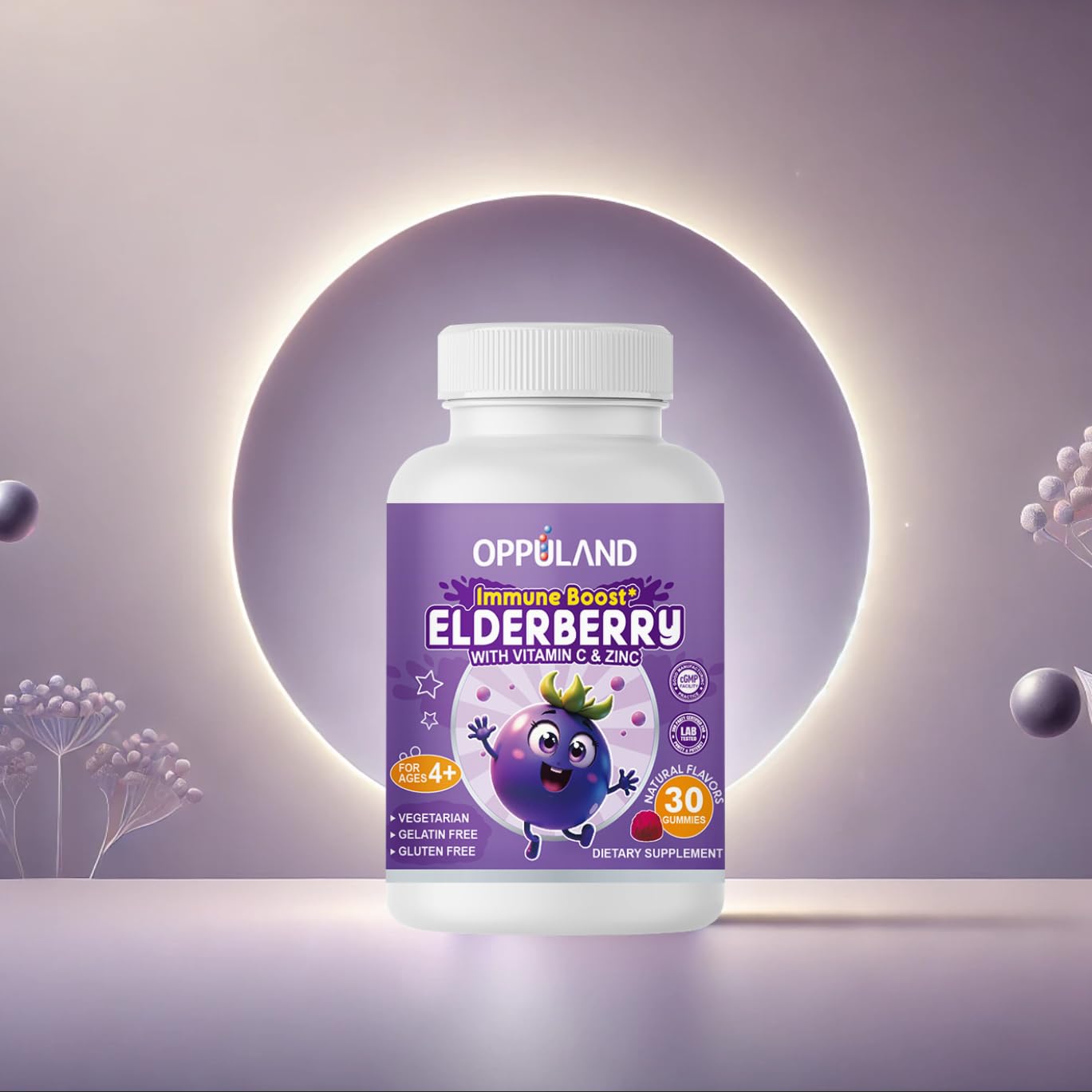 Oppuland Elderberry Immune Gummies, 30 Gummies