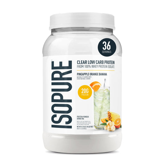 Isopure Clear Whey Isolate Protein Powder, Pineapple Orange Banana Flavor, 36 Servings