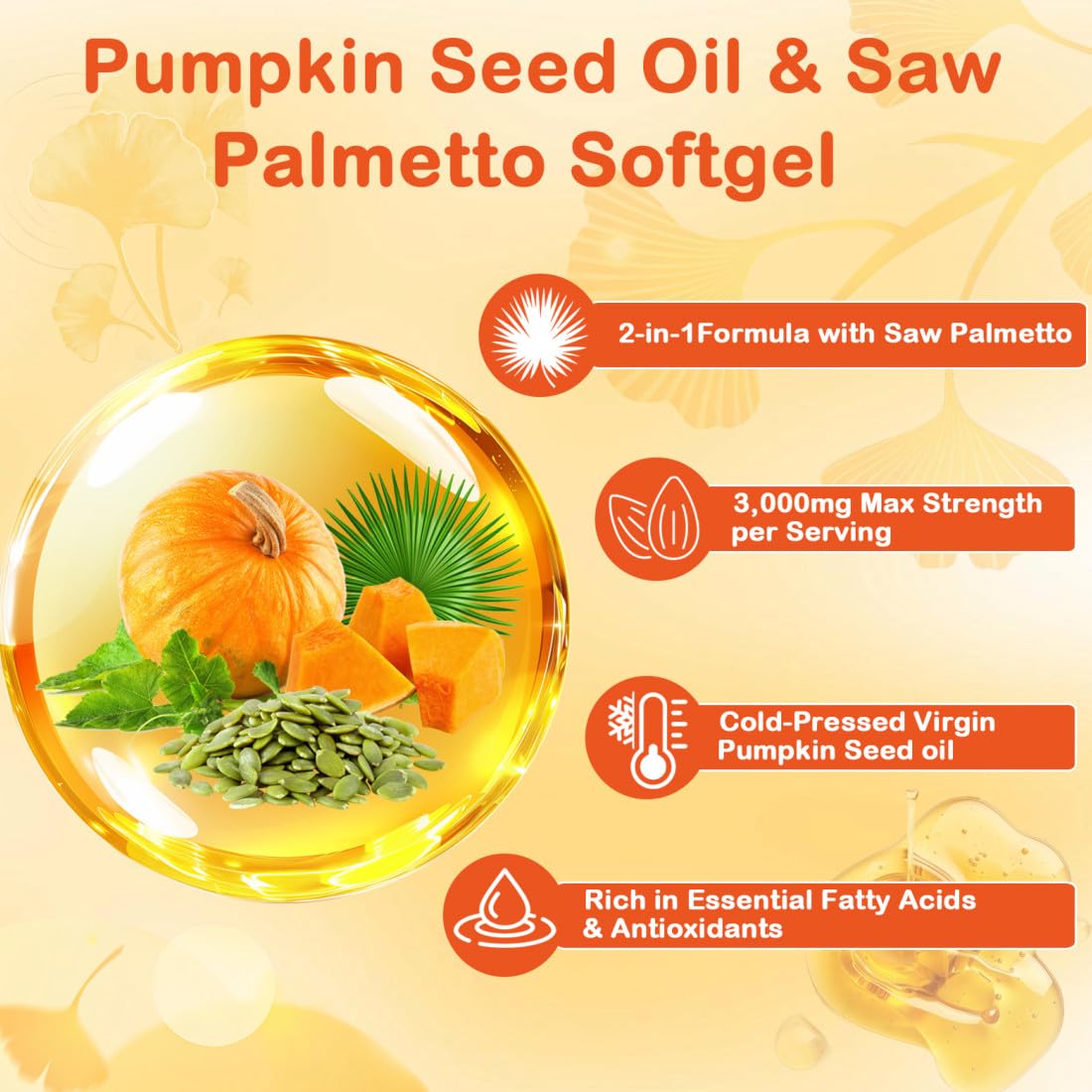 Vespecial Pumpkin Seed Oil with Saw Palmetto 180 Softgels