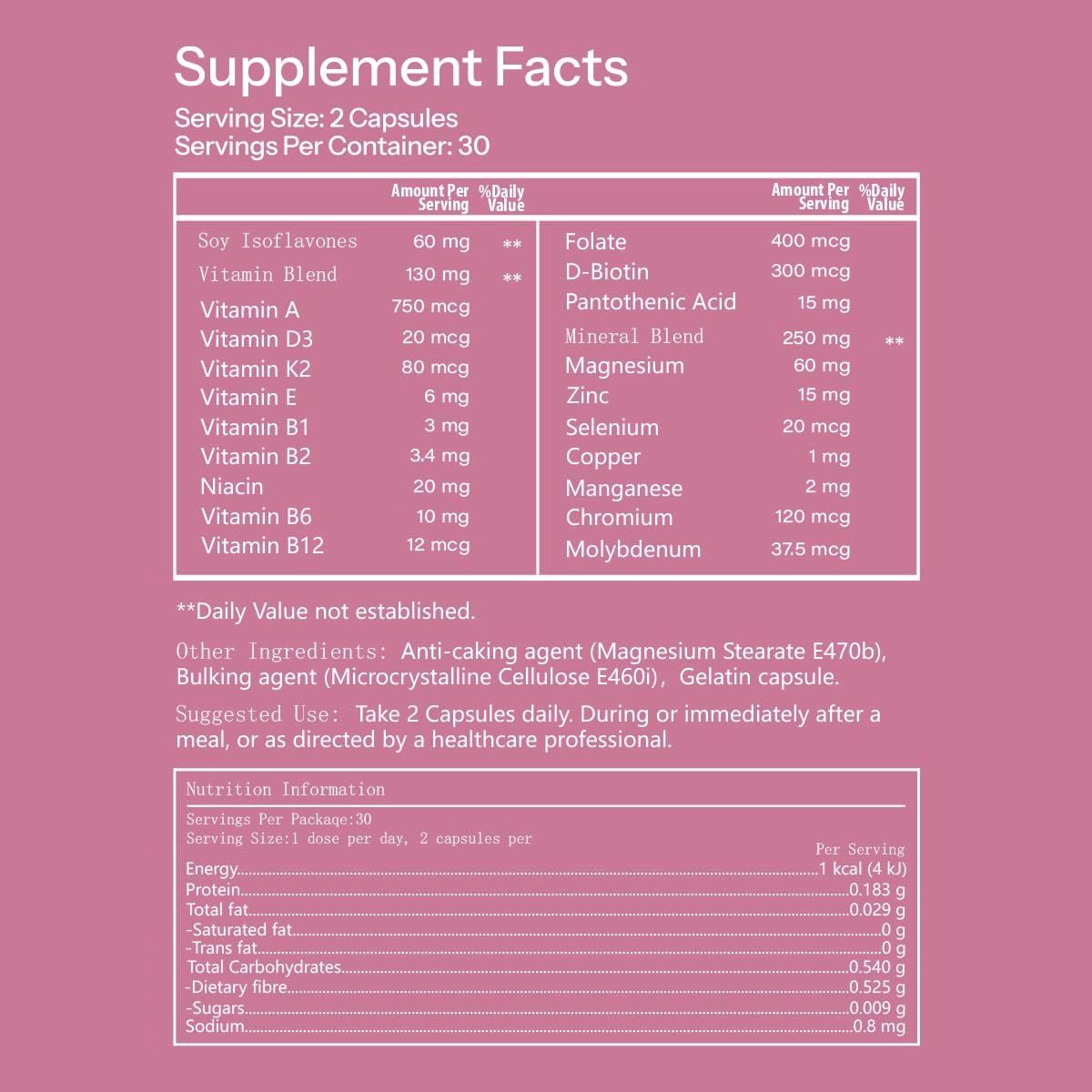 FihoeLix FEMISPECT Women's Menopause Multivitamin Capsules, 60 Capsules