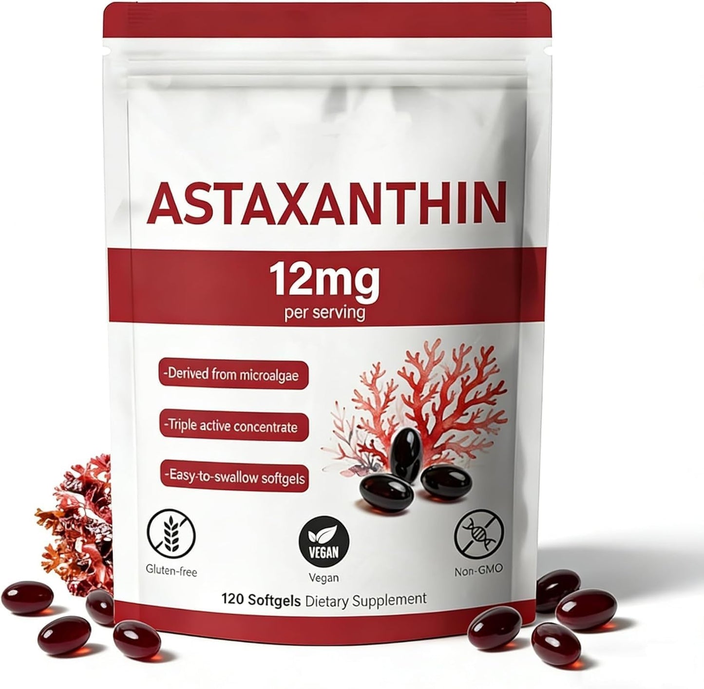 FW ZONE Astaxanthin 12mg Softgels, 120 Count