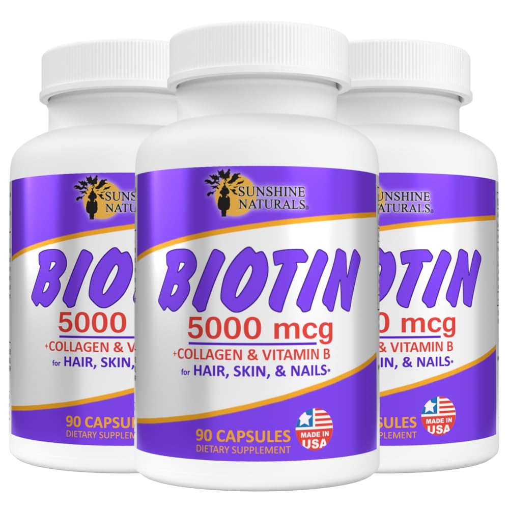 Sunshine Naturals Biotin Dietary Supplement, 270 Capsules
