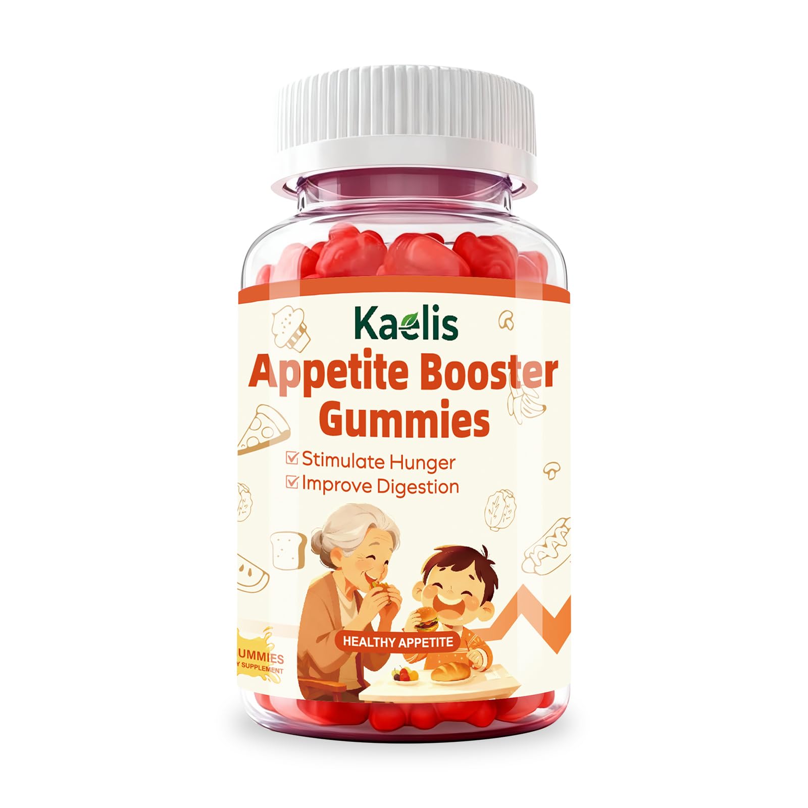 Kaelis Appetite Booster Gummies for Adults, Gummy, 60 Count