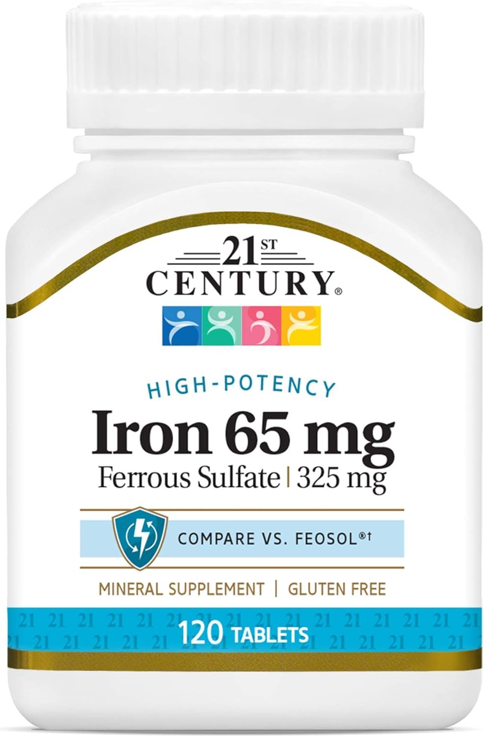 21st Century Iron 65 mg with Ferrous Sulfate 325 mg, 360 Tablets