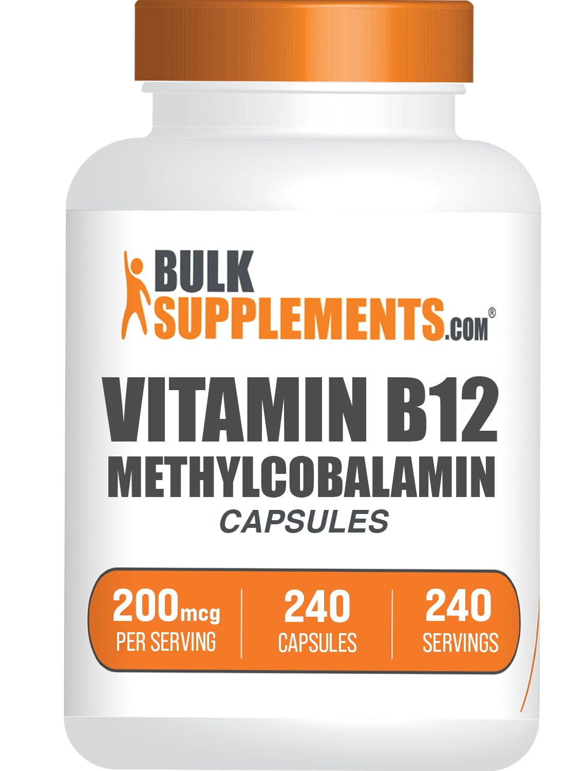 BulkSupplements Vitamin B12 Methylcobalamin Capsules, 240 Count