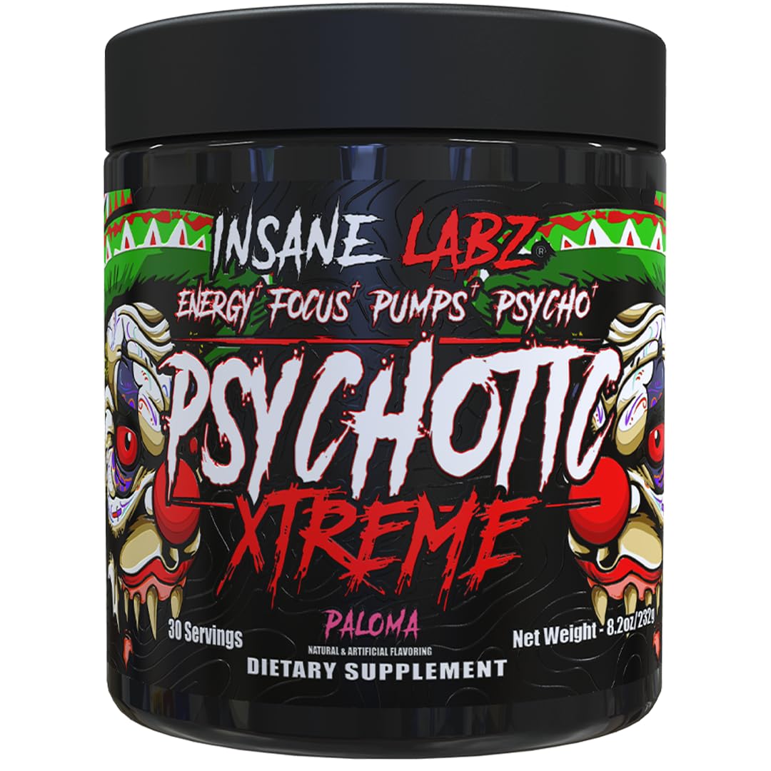 Insane Labz Psychotic Xtreme Pre Workout Powder, 8.2 Ounce