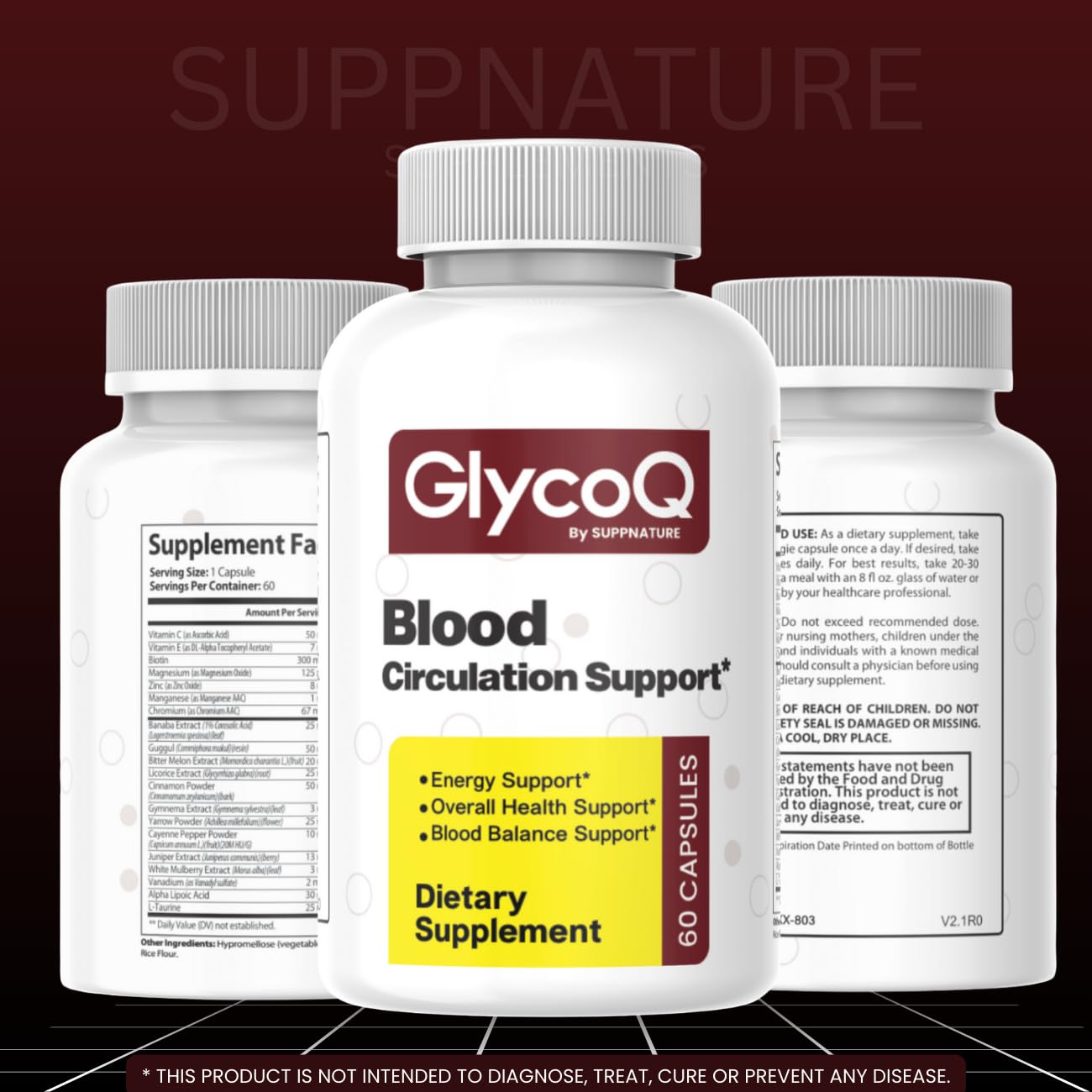 SuppNature GlycoQ 60 Capsules