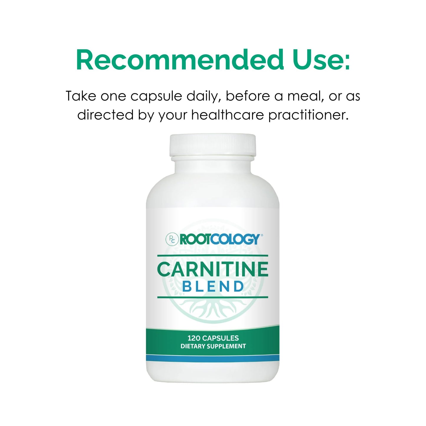 Rootcology Carnitine Blend L-Carnitine & Acetyl-L-Carnitine Formula Capsules 120 Capsules