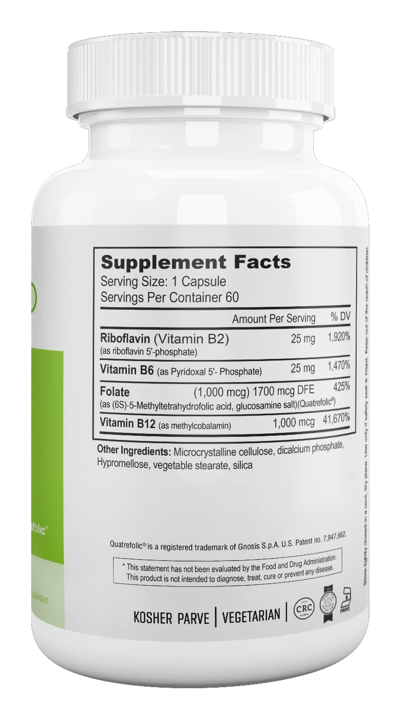 NUTRI-SUPREME RESEARCH Folate with B6 and B12 Capsule, 60 Count