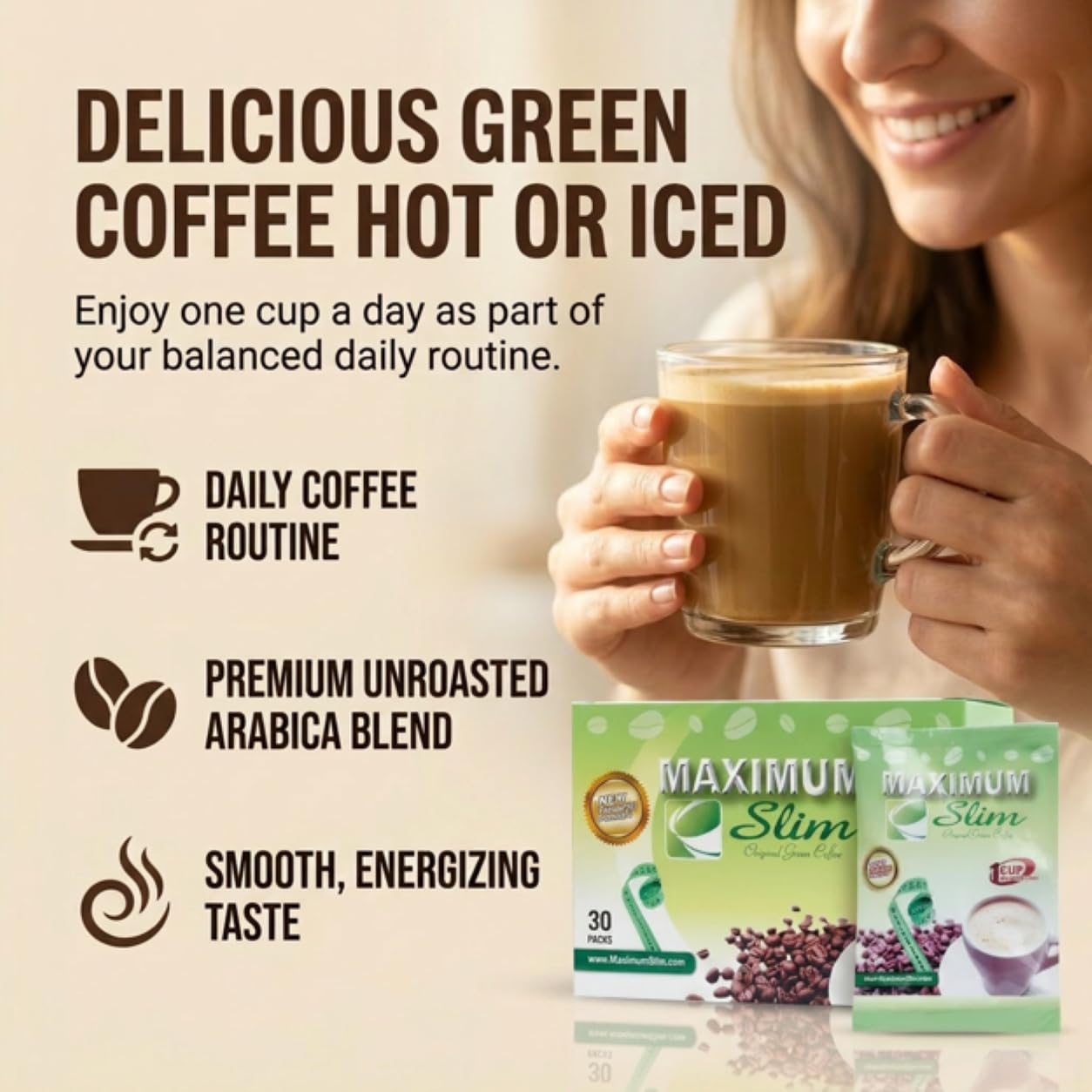 Maximum Slim Original Green Coffee Powder, 1 Count