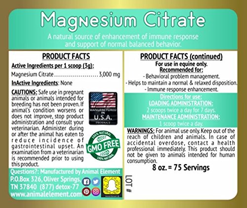 Animal Element Magnesium Citrate Powder 8 oz