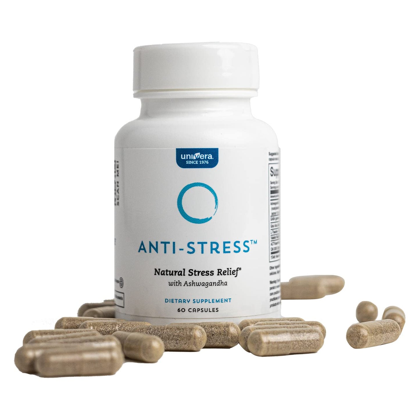 Univera Anti Stress Supplement with Ashwagandha, Gotu Kola, GABA & L-Theanine, 60 Capsules