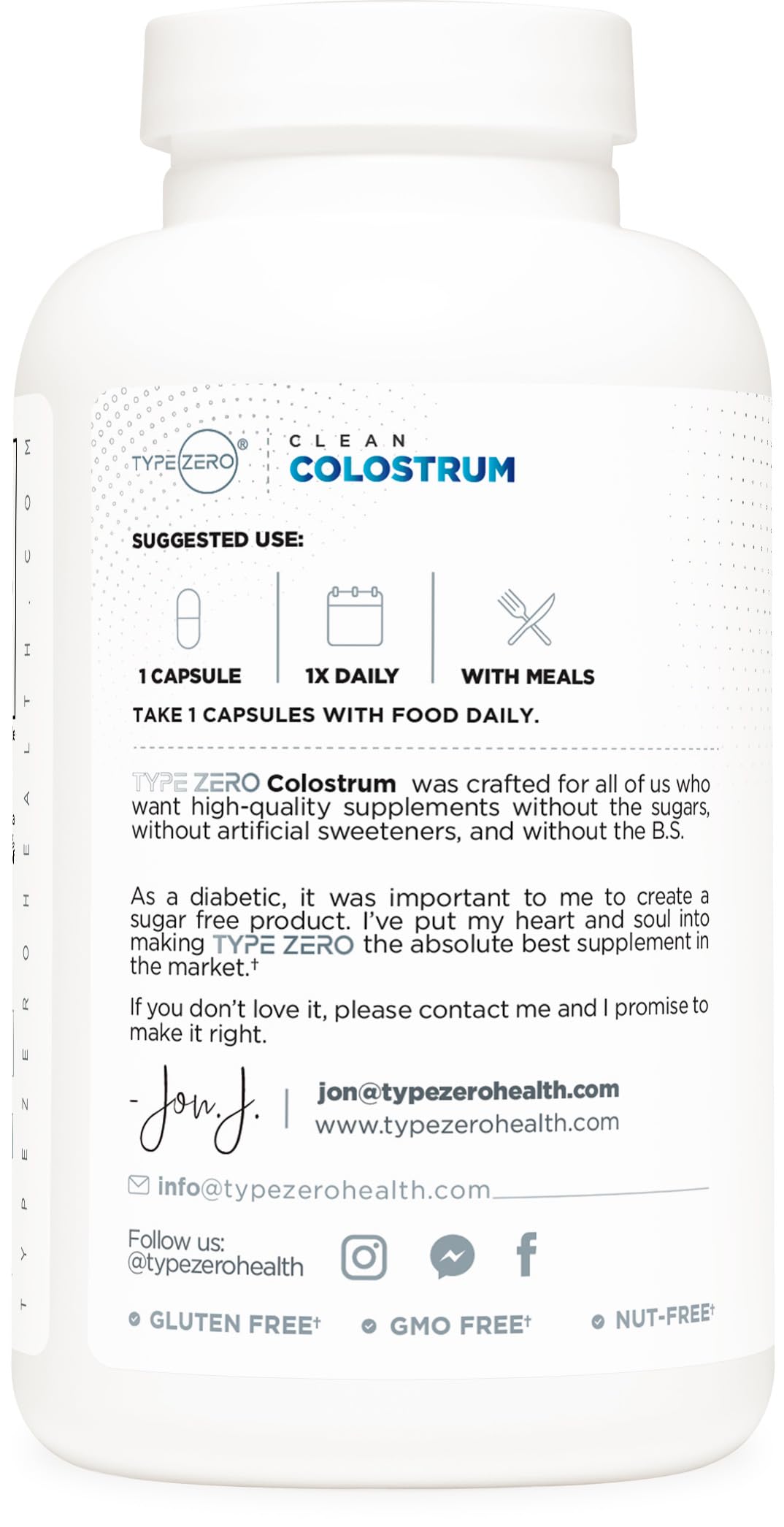 Type Zero Colostrum Supplement 360 Capsules