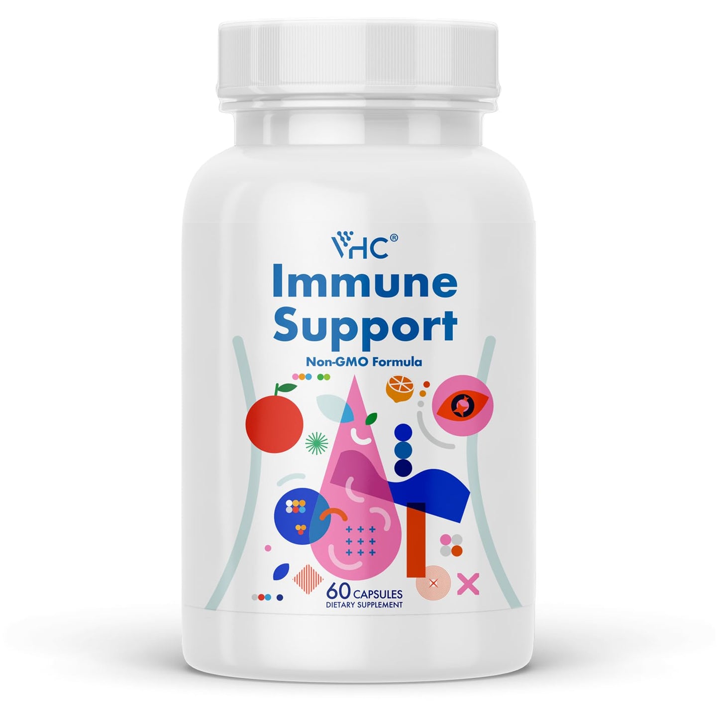 VHC Supplement with Vitamin C, Vitamin E, Selenium, Quercetin, Beta-Glucans, Graviola Leaf, Raspberry Fruit, Green Tea Leaf, Turmeric Rhizome, Grape Seed 90 Capsules