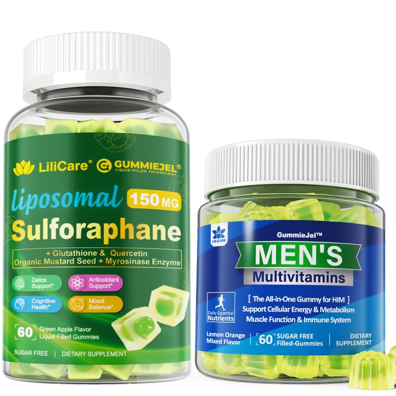 LILICARE Men's Multivitamin Gummies with Sulforaphane and Glutathione, 120 Gummies