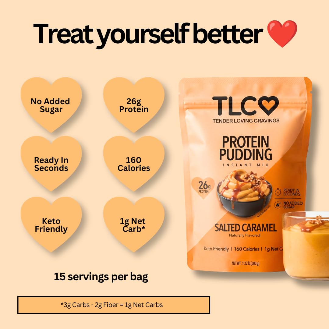 TLC Protein Pudding Instant Mix Salted Caramel Powder, 21.12
