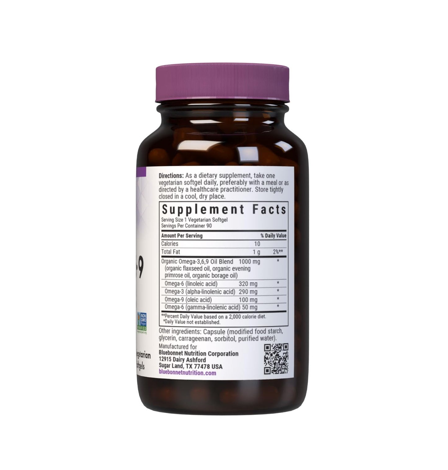 BlueBonnet Plant Based Omega 3-6-9-1000 mg Softgels 90 Count