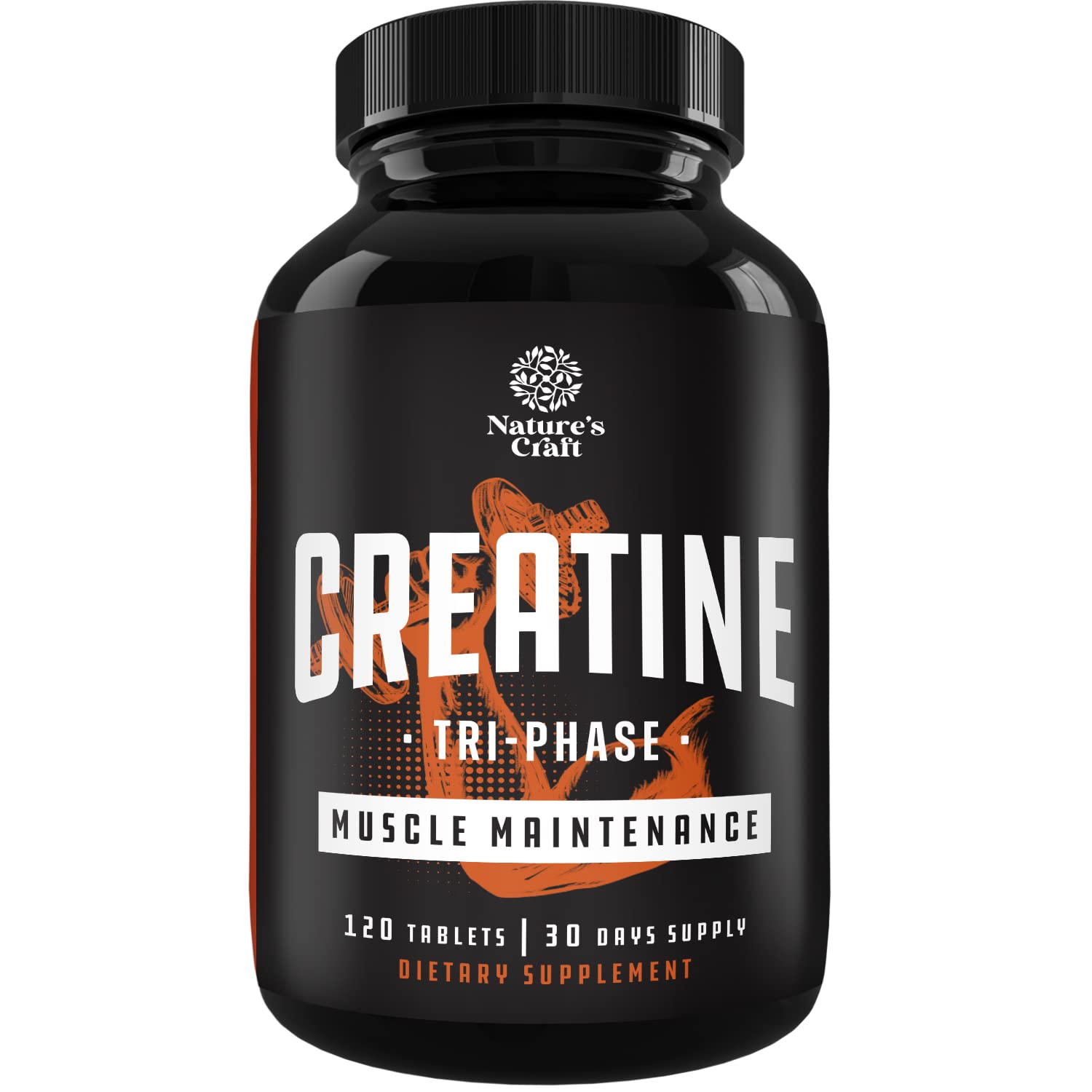 Natures Craft Creatine Tablets 5g - Creatine Monohydrate, Creatine HCL & Pyruvate, 120 Tablets