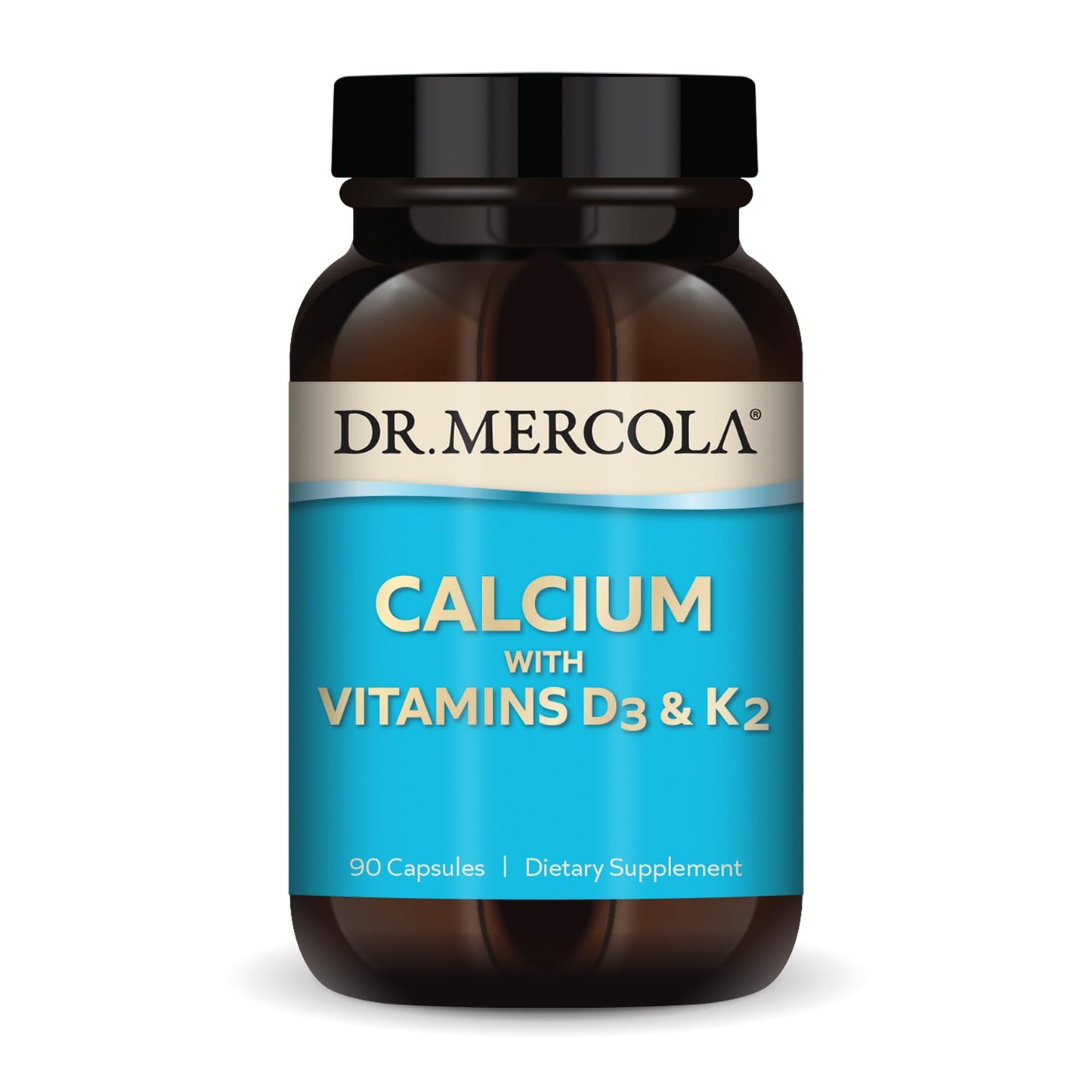 Dr. Mercola Calcium with Vitamins D3 & K2 Capsules, 90 Count